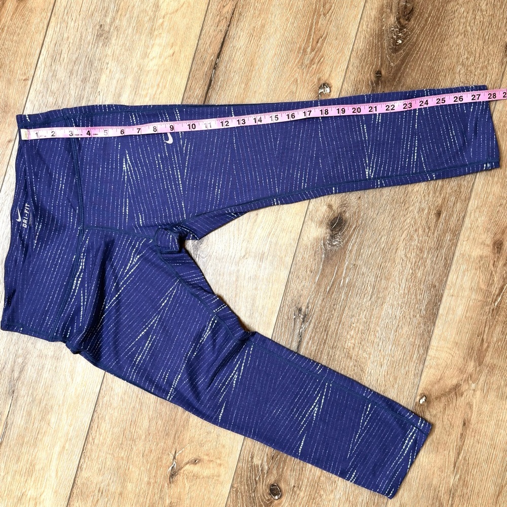 Nike Dri-Fit Blue Leggings Cropped Size Small Workout Acrivewear - Picture 16 of 17